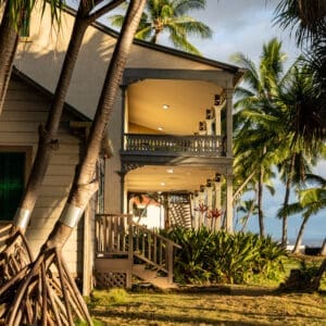 Two lanai's grace the ocean facing side of Hulihe'e Palace.